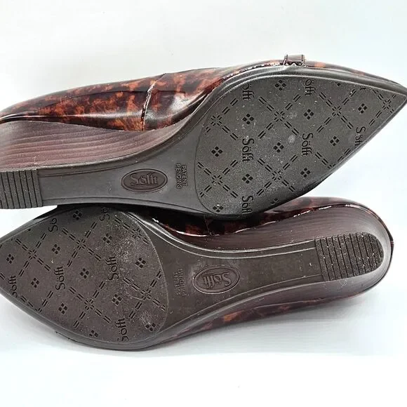 Sofft Tortoiseshell Print Pointed Toe Wedge Heel Size 7.5 - Picture 6 of 8